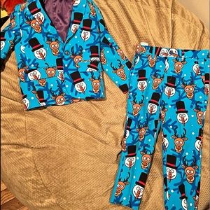 🌟LIKE NEW🌟Boys Christmas Raindeer and Snowman OppoSuit